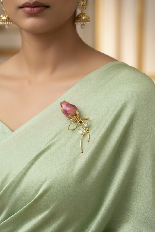 PINK ROSA BROOCH