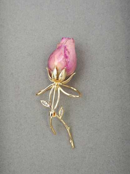 PINK ROSA BROOCH