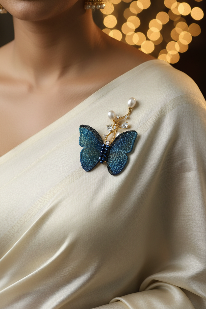 BLUE ALMA BROOCH