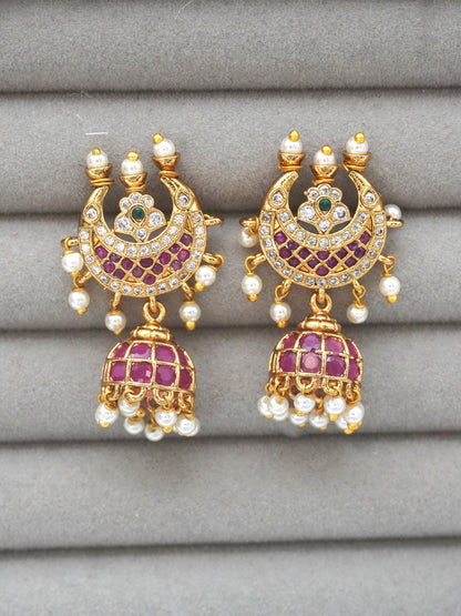 GOLD KALA ZIRCONIA JHUMKI