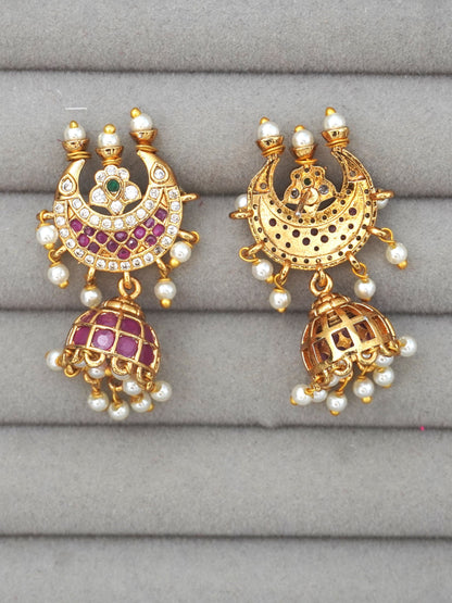 GOLD KALA ZIRCONIA JHUMKI