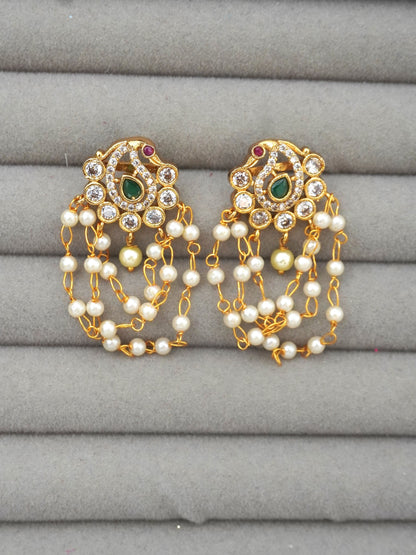 GOLD REVA ZIRCONIA EARRINGS