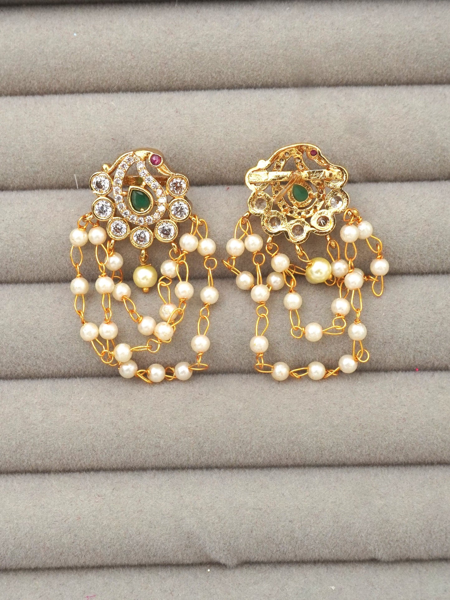 GOLD REVA ZIRCONIA EARRINGS