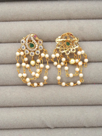 GOLD REVA ZIRCONIA EARRINGS