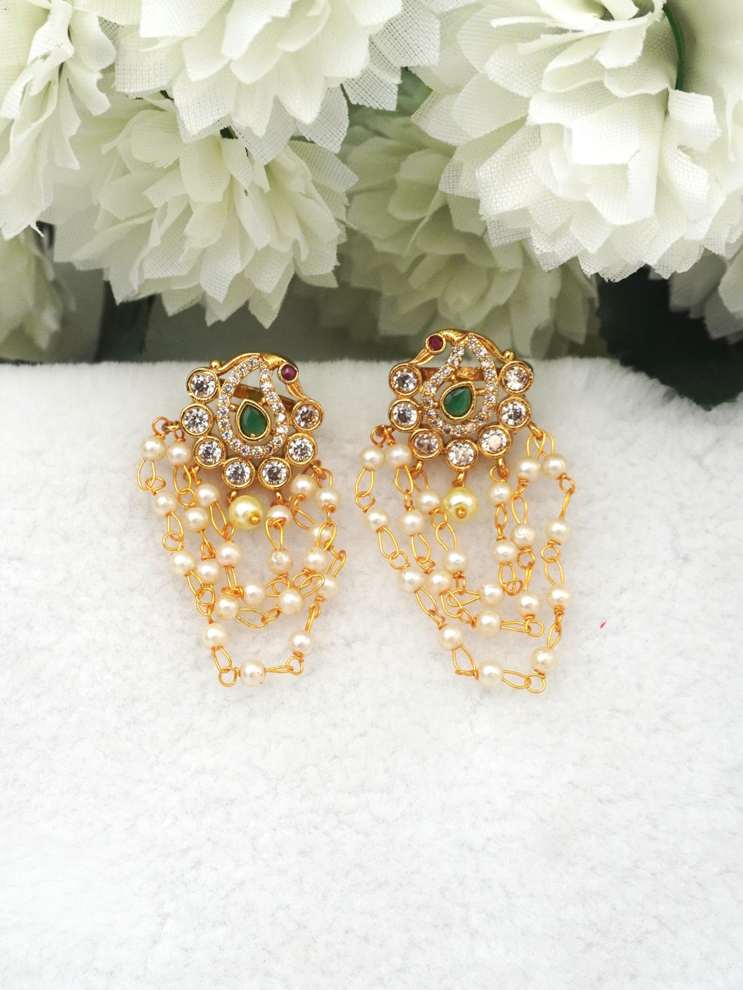 GOLD REVA ZIRCONIA EARRINGS