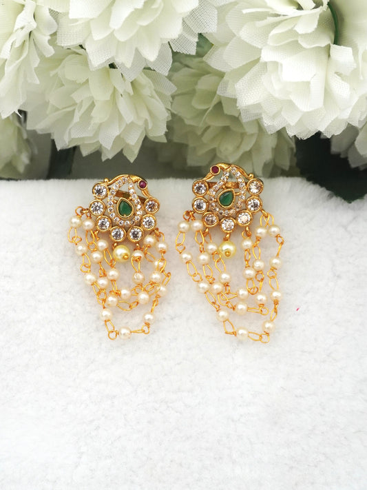 GOLD REVA ZIRCONIA EARRINGS