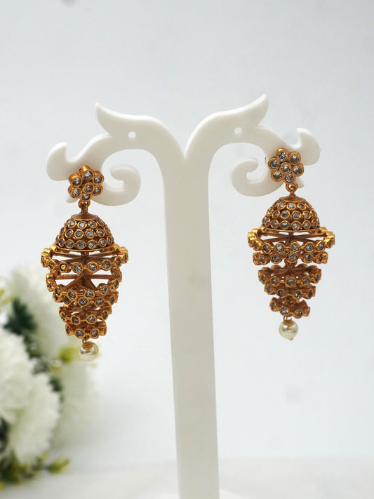 GOLD KRITI ZIRCONIA EARRINGS