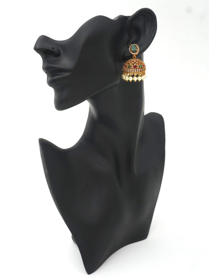 GOLD MEGHANA ZIRCONIA JHUMKI