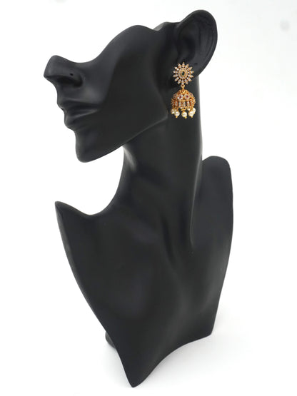 GOLD RUHI ZIRCONIA JHUMKI