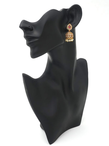 GOLD NAVYA ZIRCONIA JHUMKI