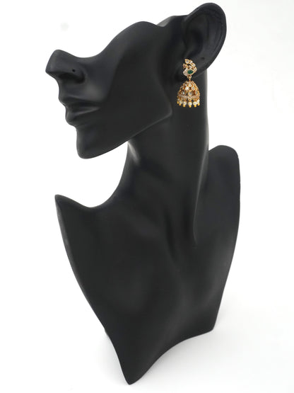 GOLD MORA ZIRCONIA JHUMKI