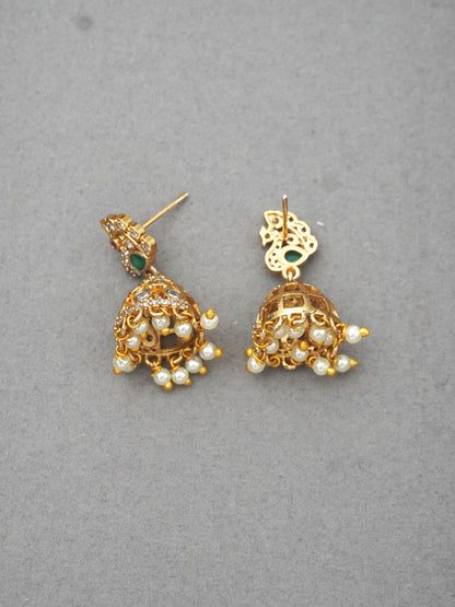 GOLD MORA ZIRCONIA JHUMKI
