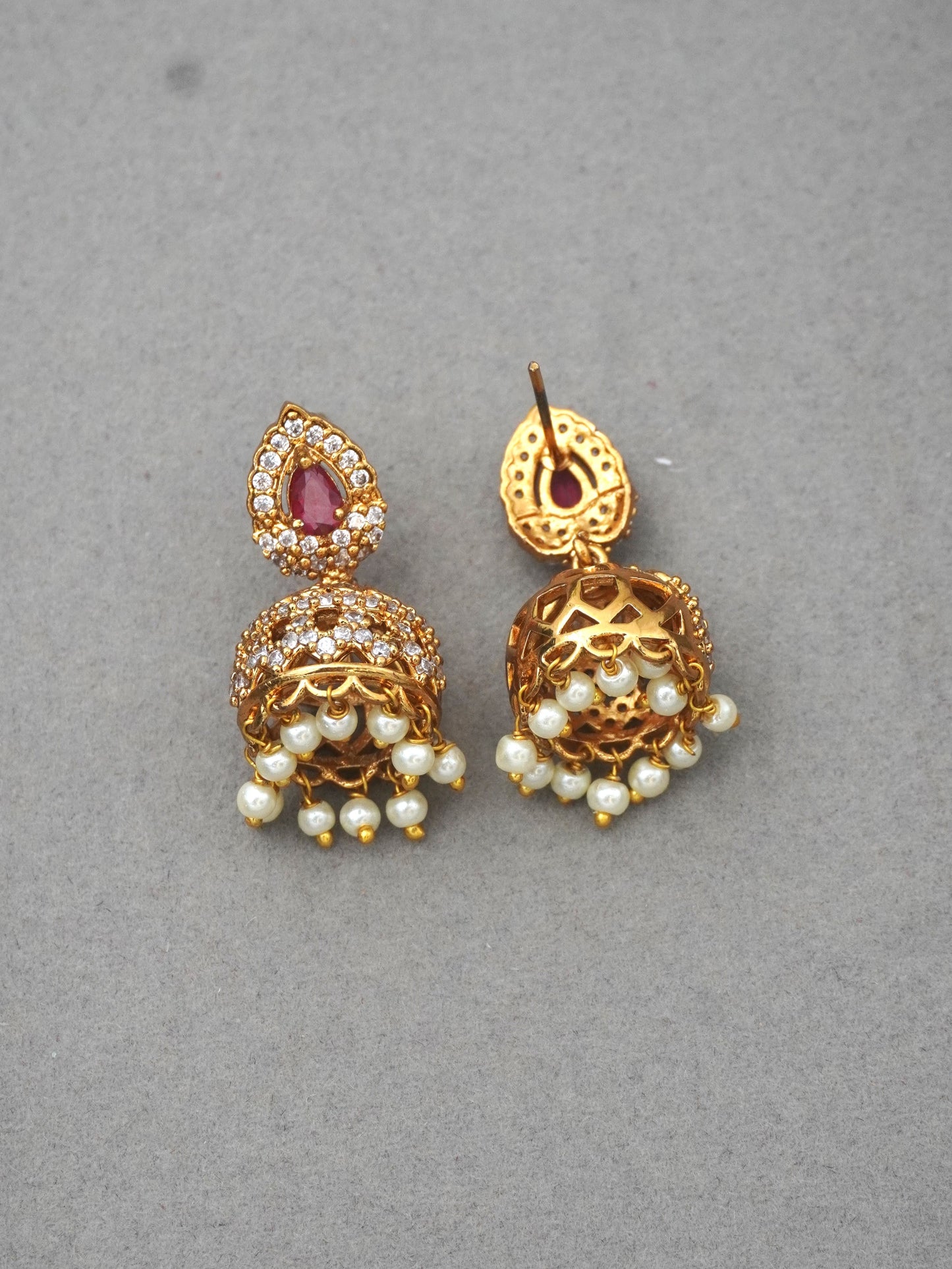 GOLD NAVYA ZIRCONIA JHUMKI