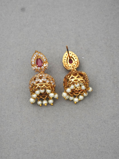 GOLD NAVYA ZIRCONIA JHUMKI