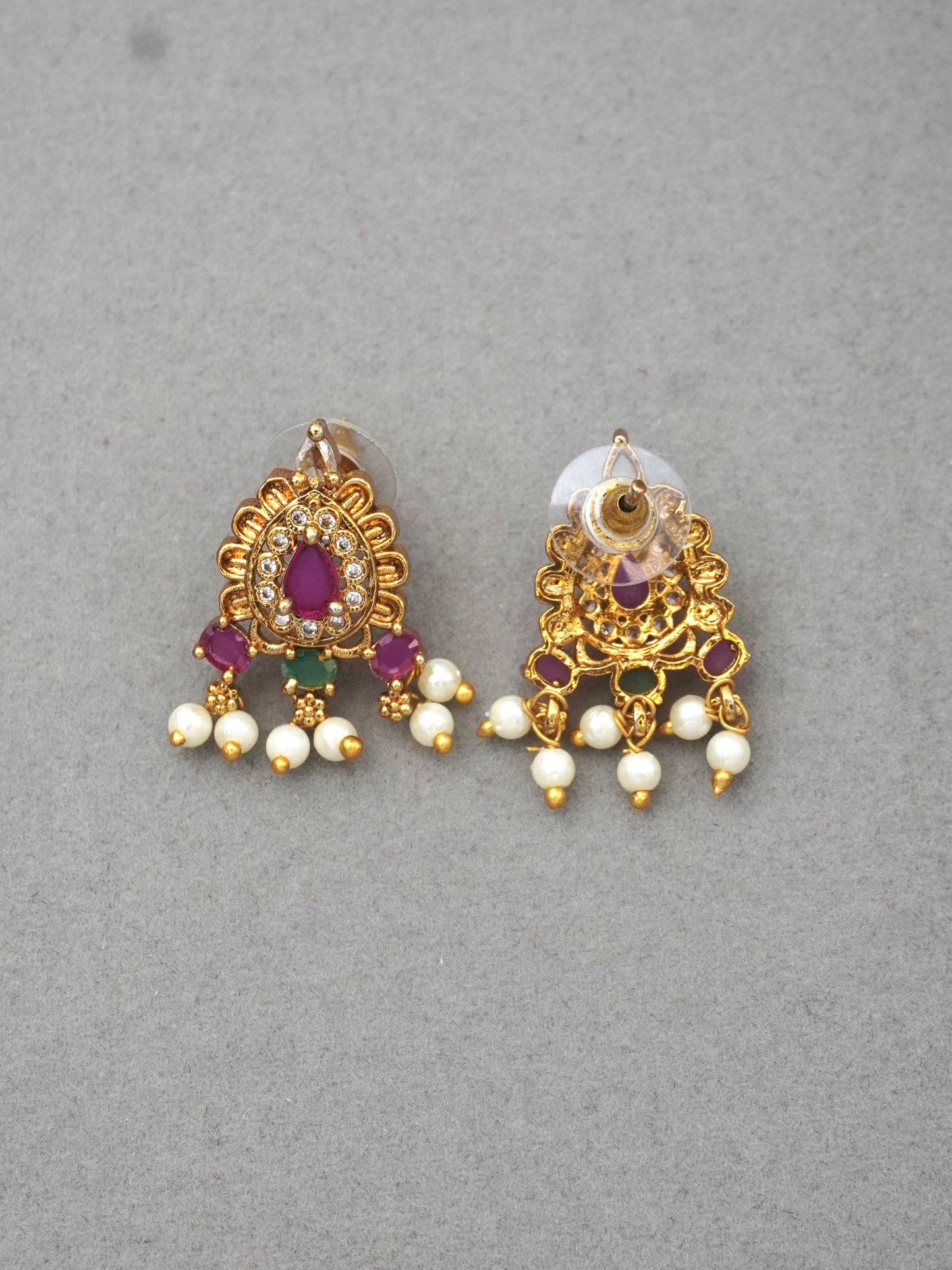 GOLD LOPA ZIRCONIA EARRINGS