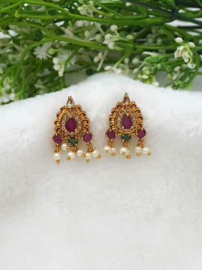 GOLD LOPA ZIRCONIA EARRINGS