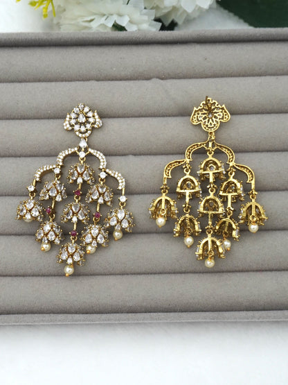 RED OVIYA ZIRCONIA EARRINGS