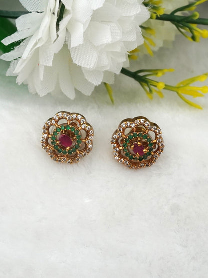 MULTICOLOR AMI ZIRCONIA EARRINGS