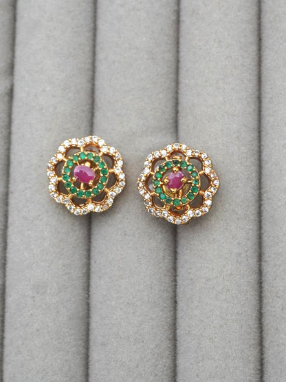 MULTICOLOR AMI ZIRCONIA EARRINGS