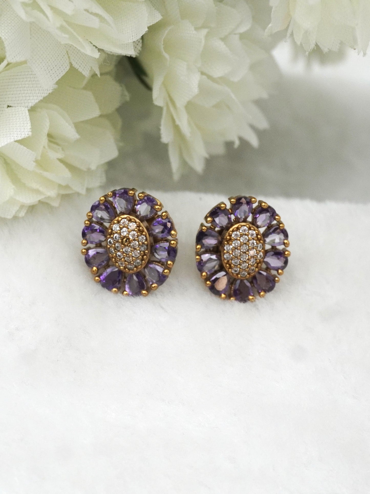 PURPLE ANYA ZIRCONIA EARRINGS