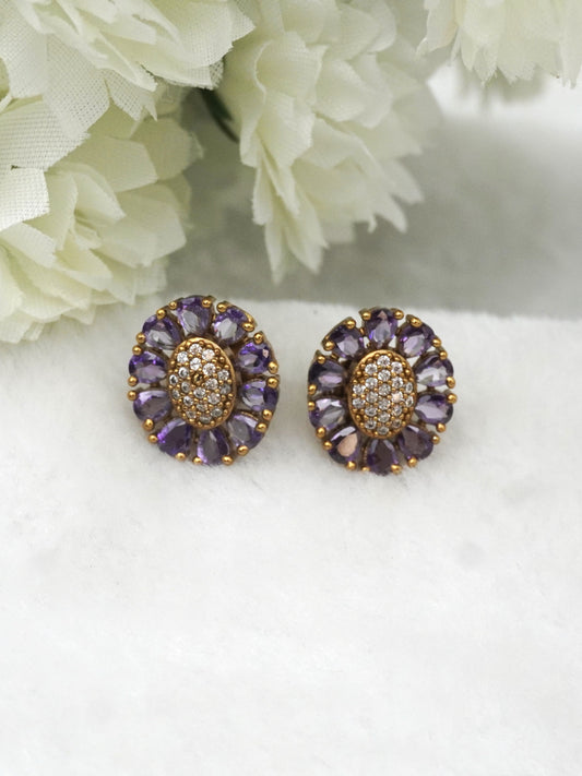 PURPLE ANYA ZIRCONIA EARRINGS