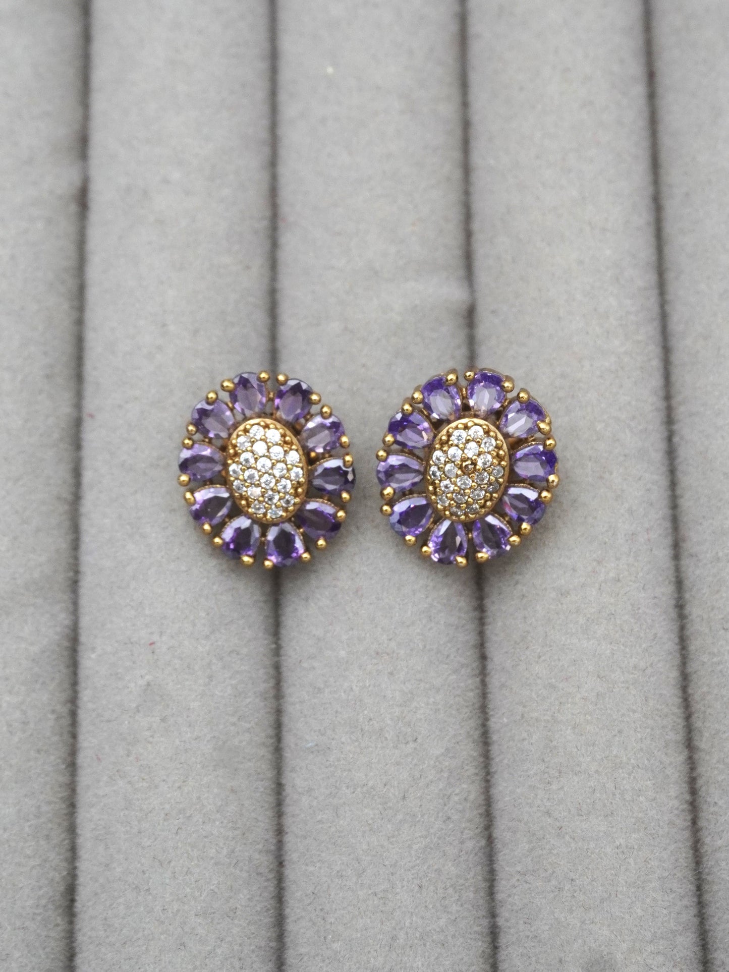 PURPLE ANYA ZIRCONIA EARRINGS