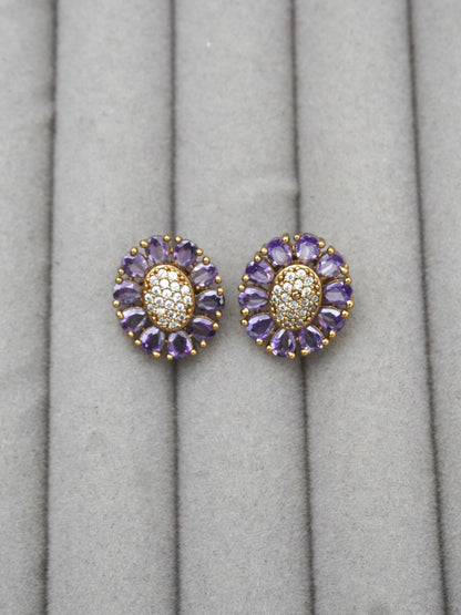 PURPLE ANYA ZIRCONIA EARRINGS