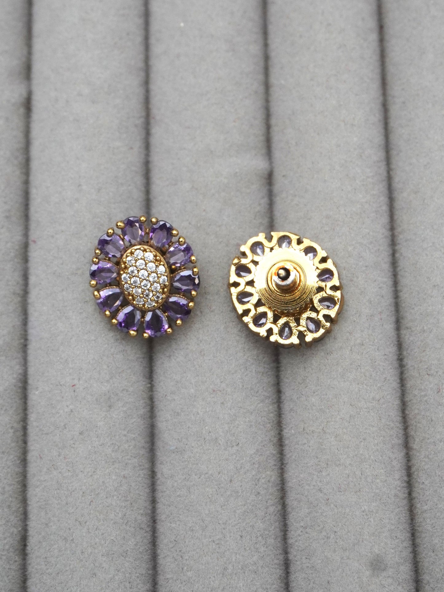 PURPLE ANYA ZIRCONIA EARRINGS