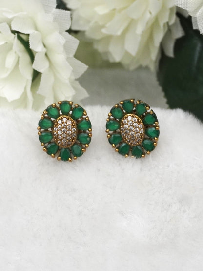 GREEN ANYA ZIRCONIA EARRINGS