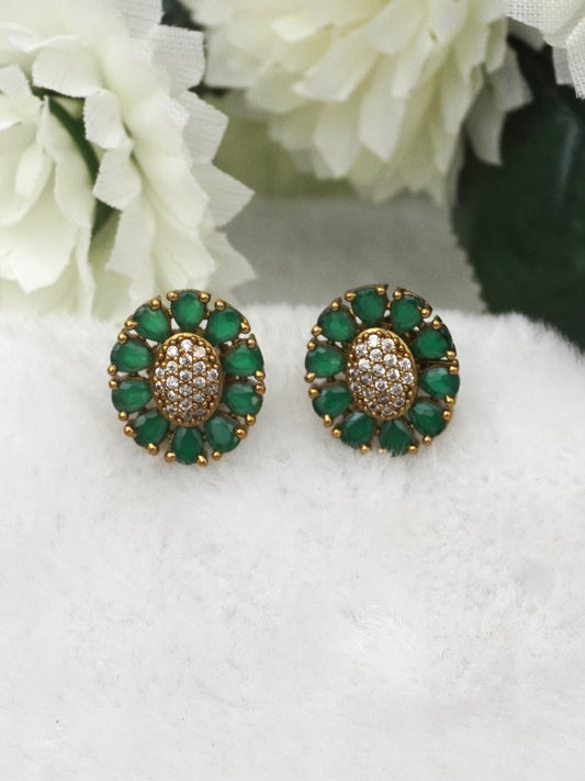 GREEN ANYA ZIRCONIA EARRINGS
