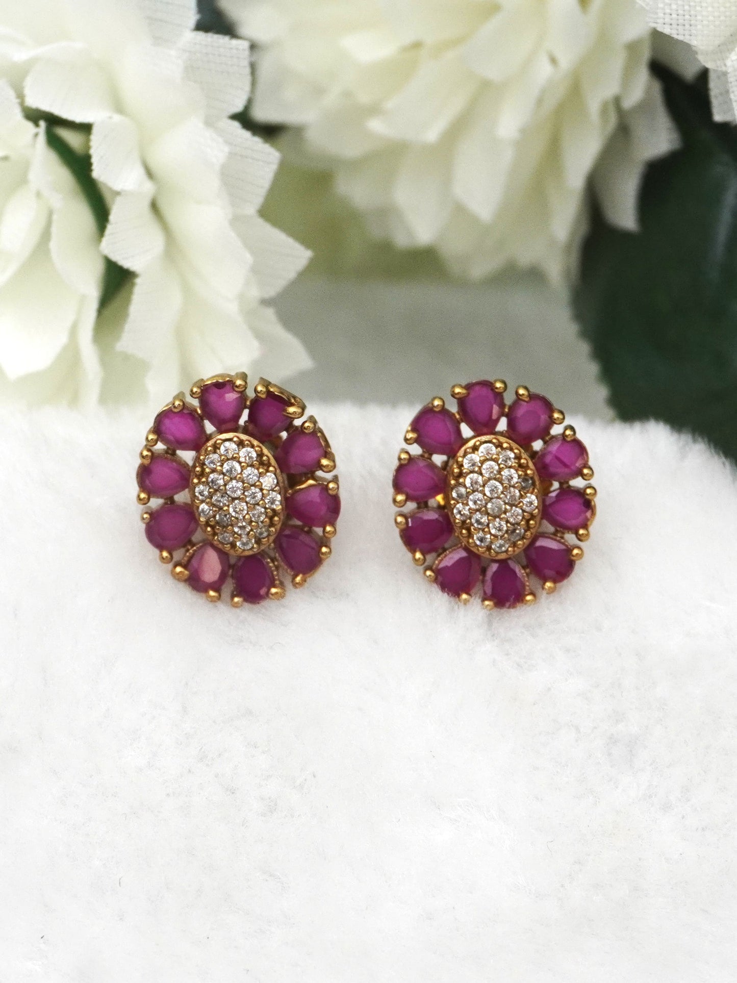RUBY ANYA ZIRCONIA EARRINGS