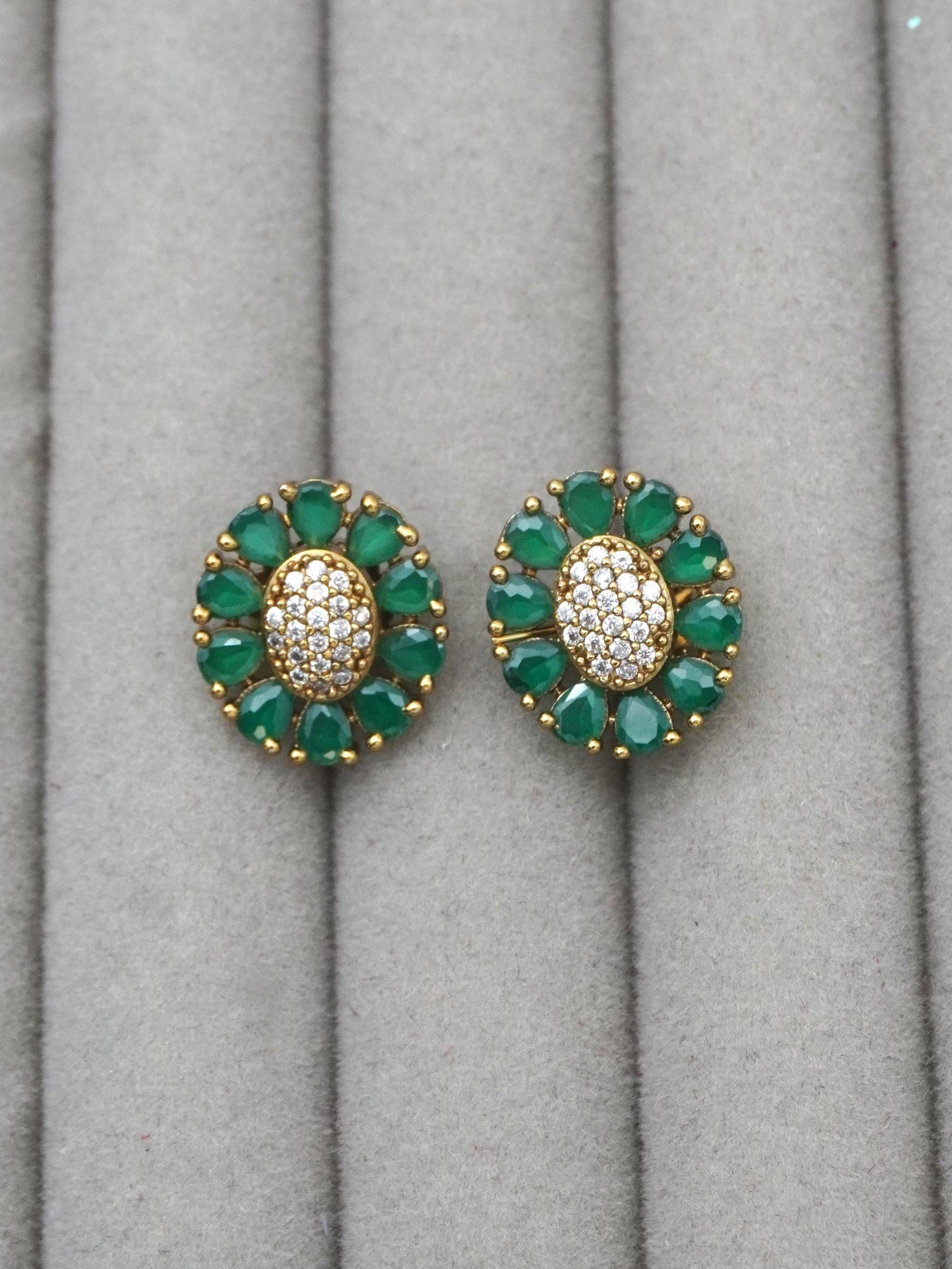 GREEN ANYA ZIRCONIA EARRINGS
