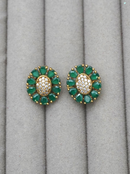 GREEN ANYA ZIRCONIA EARRINGS