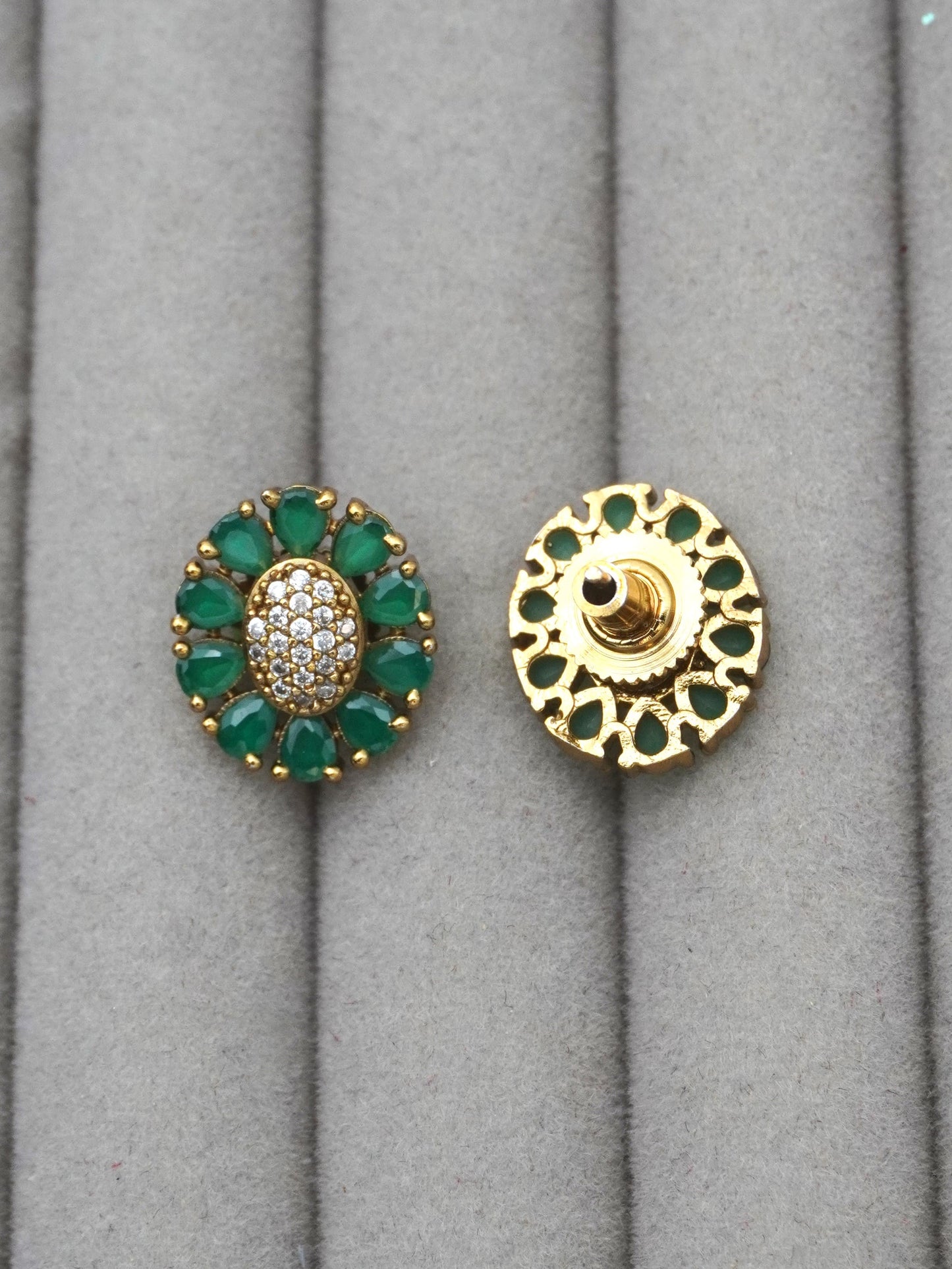 GREEN ANYA ZIRCONIA EARRINGS
