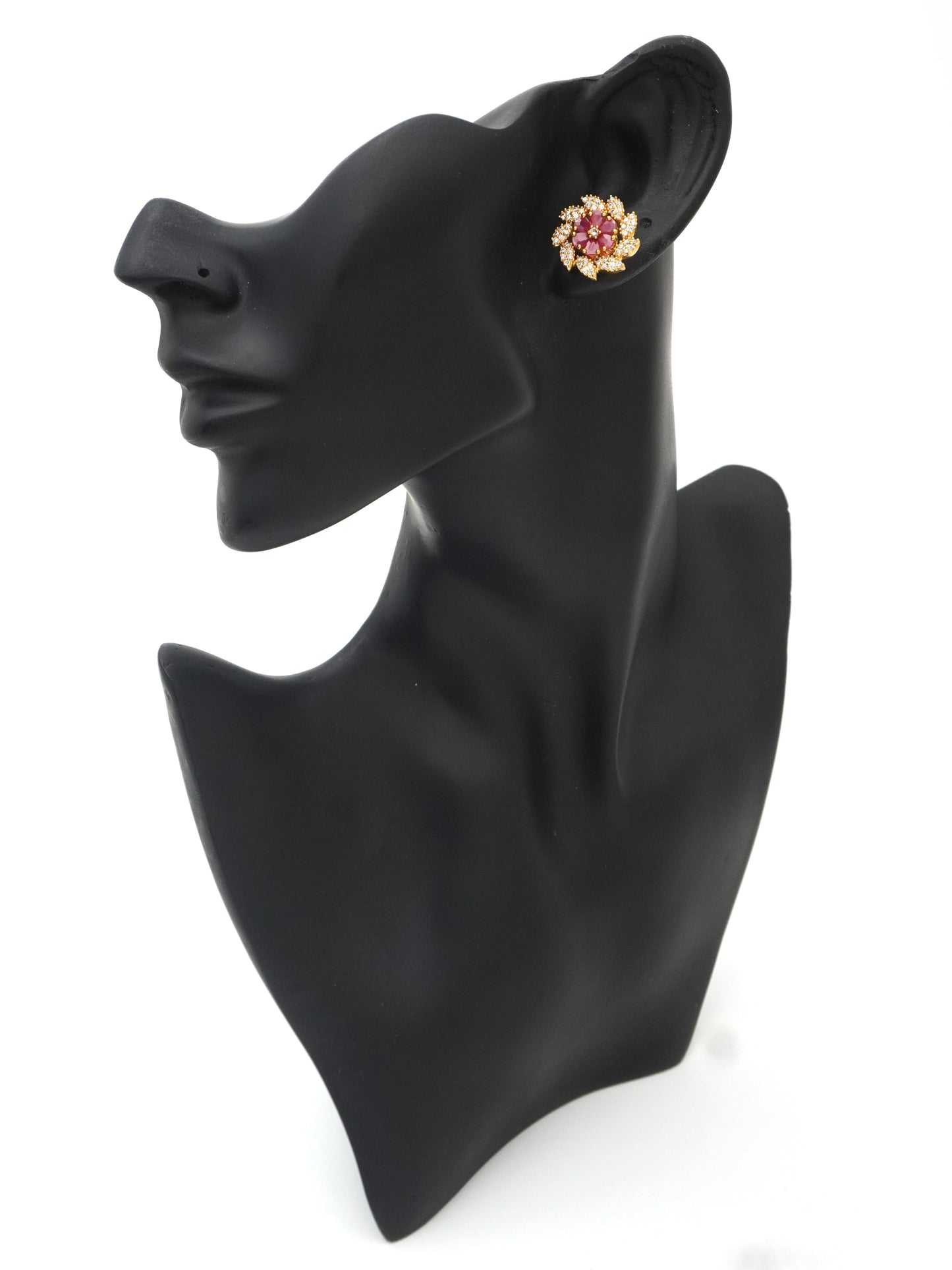 GOLD RIMI ZIRCONIA EARRINGS(4 in 1)