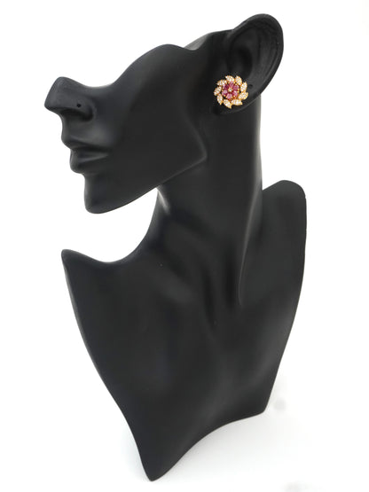 GOLD RIMI ZIRCONIA EARRINGS(4 in 1)