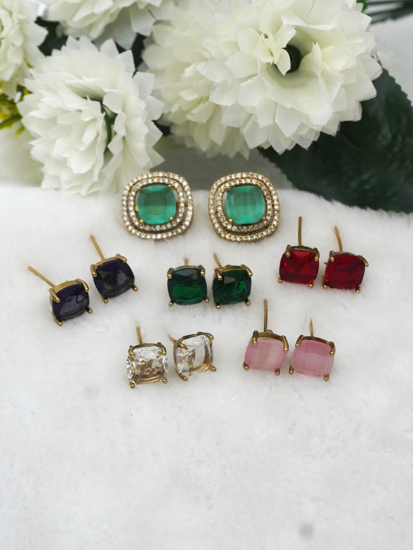 MULTICOLOR CHARU ZIRCONIA EARRINGS(6 in 1)