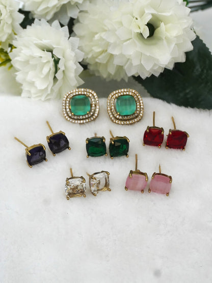 MULTICOLOR CHARU ZIRCONIA EARRINGS(6 in 1)