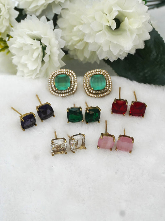MULTICOLOR CHARU ZIRCONIA EARRINGS(6 in 1)