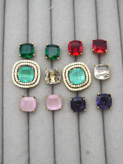 MULTICOLOR CHARU ZIRCONIA EARRINGS(6 in 1)