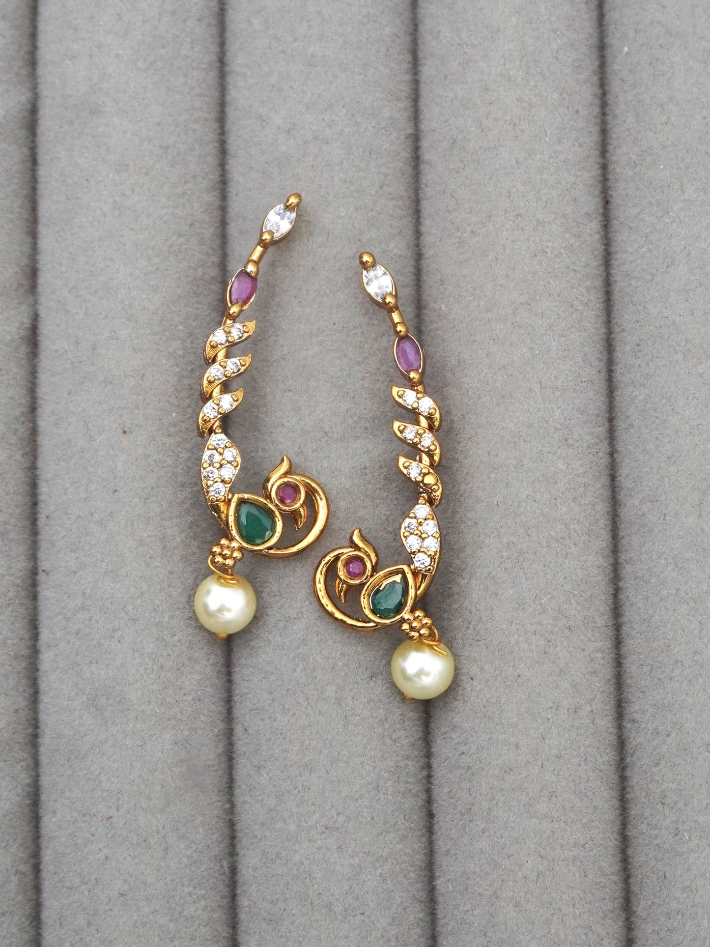 MULTICOLOR CHARUVI ZIRCONIA EARCUFFS