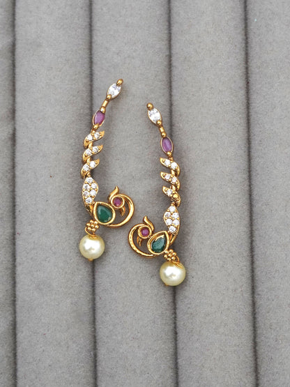 MULTICOLOR CHARUVI ZIRCONIA EARCUFFS