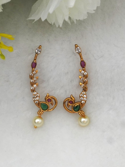 MULTICOLOR CHARUVI ZIRCONIA EARCUFFS