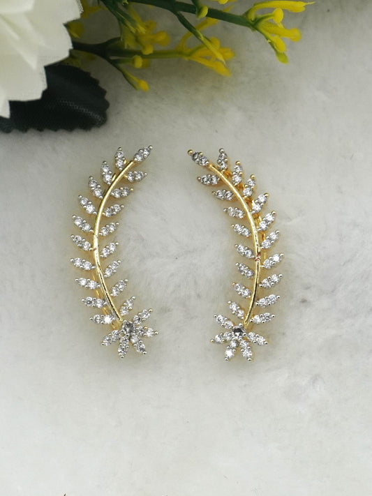 WHITE ADVITA ZIRCONIA EARCUFFS