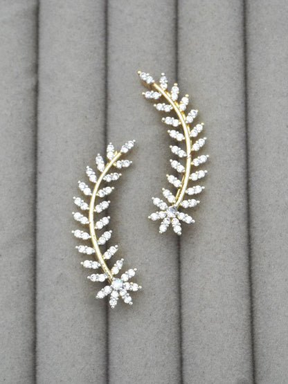 WHITE ADVITA ZIRCONIA EARCUFFS