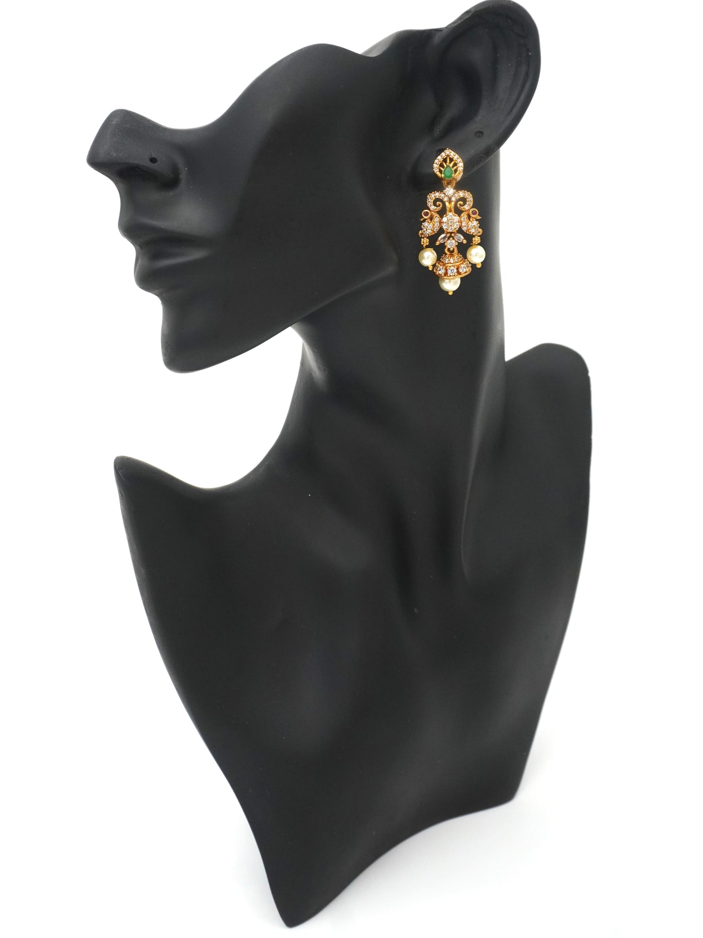 GREEN NUPUR ZIRCONIA EARRINGS
