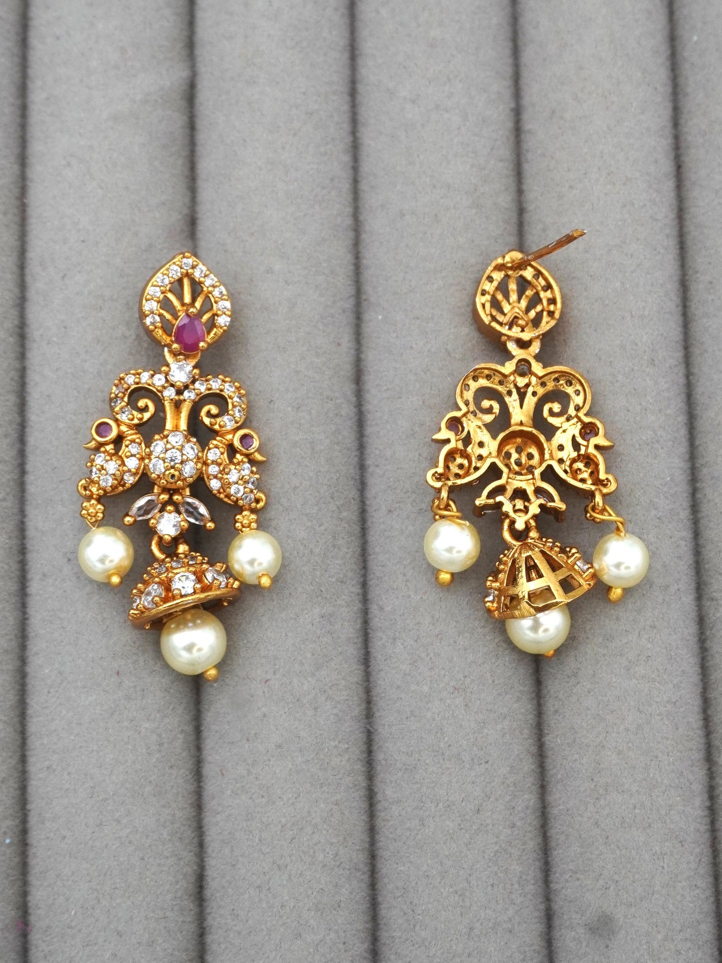 RUBY NUPUR ZIRCONIA EARRINGS