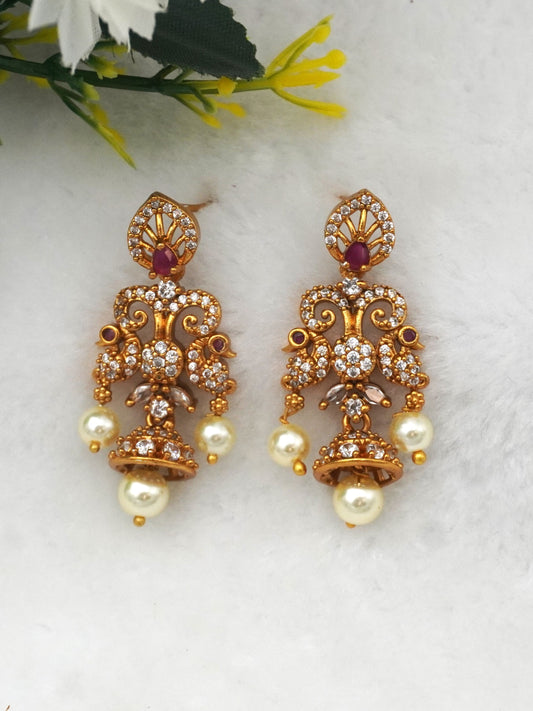 RUBY NUPUR ZIRCONIA EARRINGS