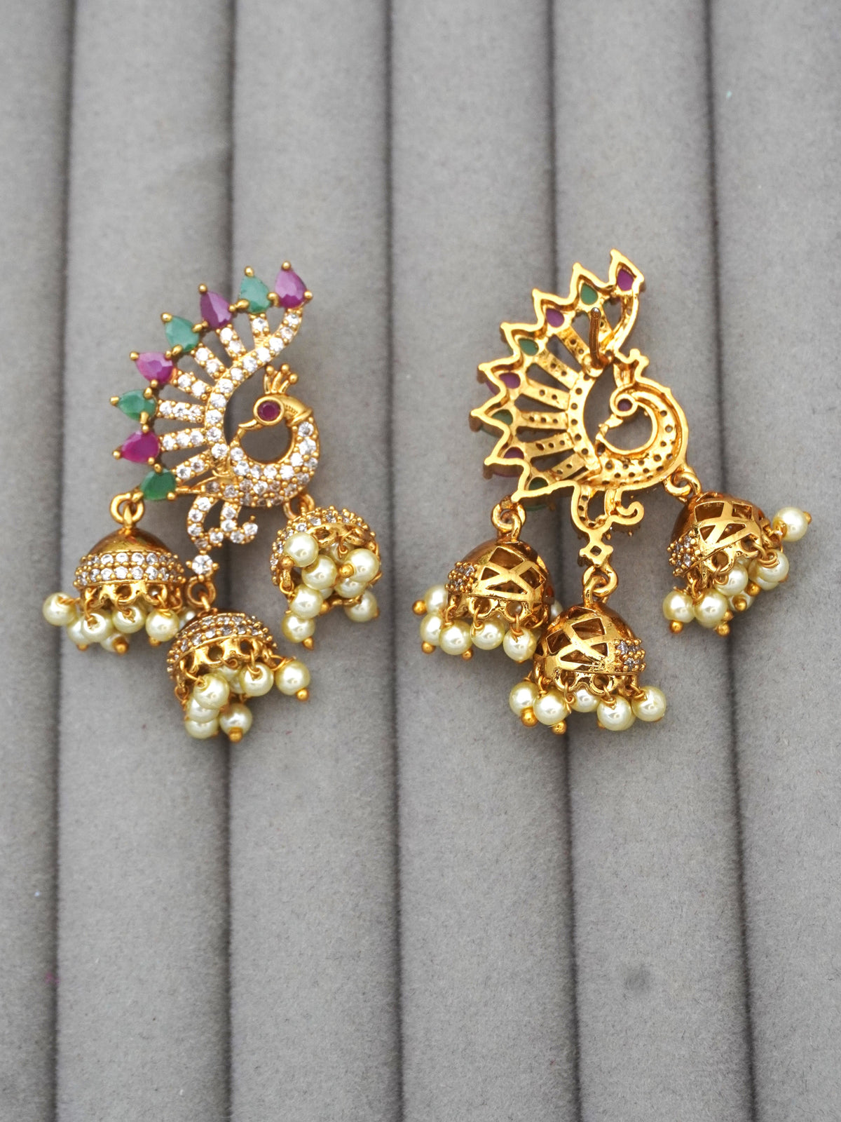 GOLD PAVONA ZIRCONIA EARRINGS