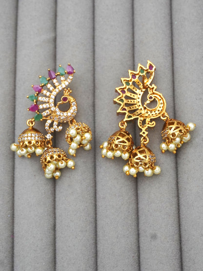 GOLD PAVONA ZIRCONIA EARRINGS